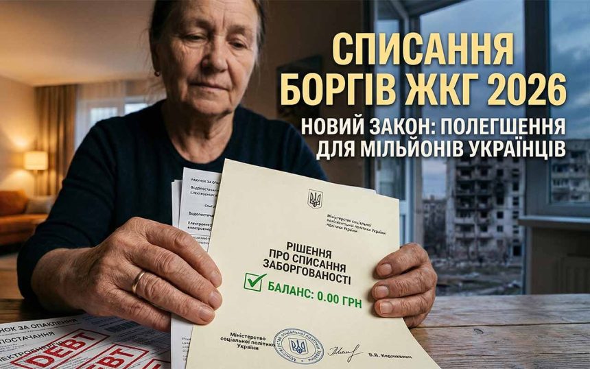 Списання боргів за комуналку в Україні 2026 року: як працює новий закон та кому анулюють платежі