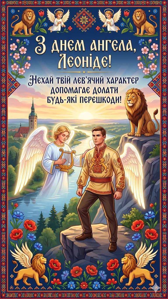 З днем ангела, Леоніде! Нехай твій лев'ячий характер допомагає долати будь-які перешкоди!
