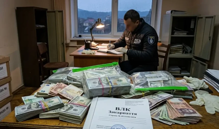 ДБР викрило масштабну схему: під час обшуків у голови ВЛК у Берегові на Закарпатті знайшли сотні тисяч доларів, фунти та форинти. Усі деталі резонансної справи.