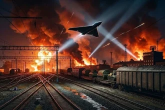 Нічна атака безпілотника на російський залізничний вузол та військову базу в Ростовській області