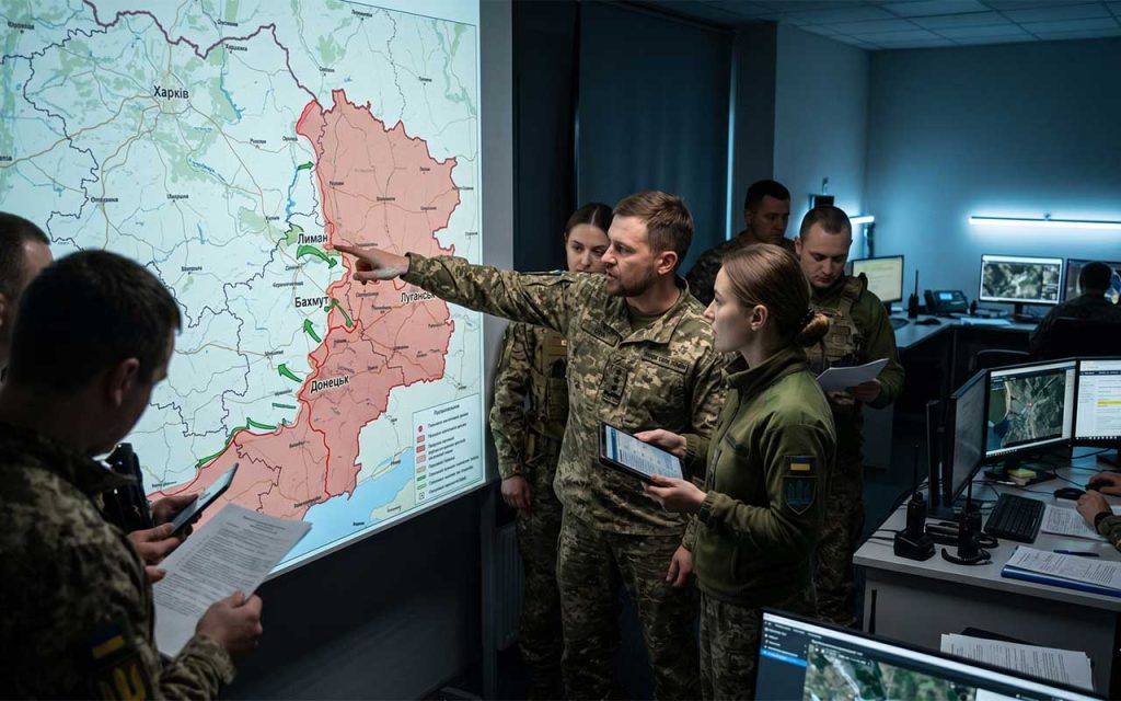 зведена карта фронту станом на початок травня 2026 року з позначенням ділянок відступу РФ