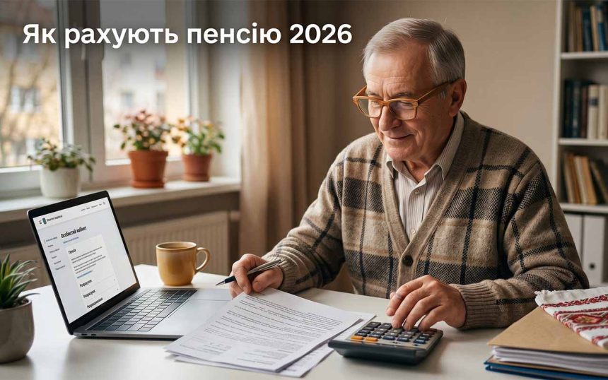 Пенсія 2026: як розраховується розмір (формула + приклад)