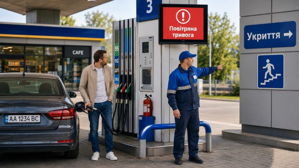 Як діяти, якщо під час заправки почалася повітряна тривога: алгоритм безпеки на АЗС