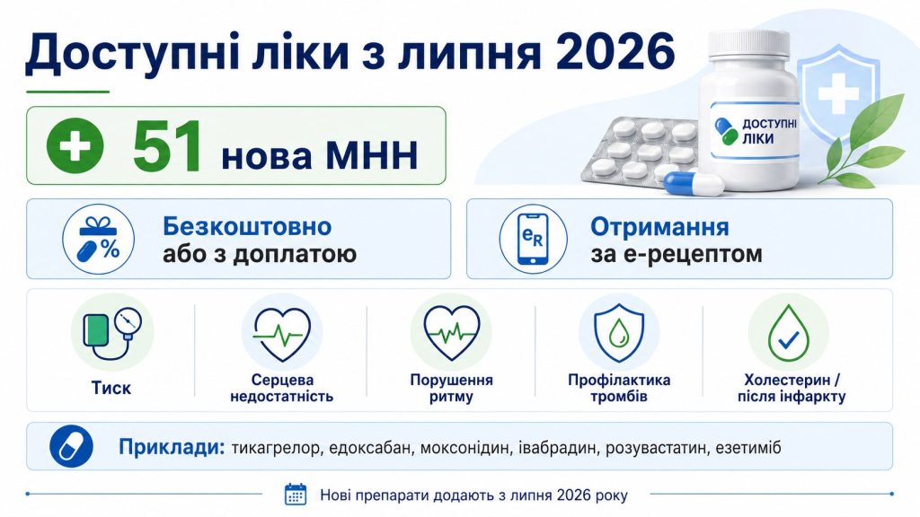Програму «Доступні ліки» розширили з липня: які нові препарати можна отримати безкоштовно