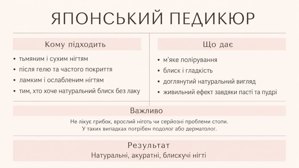 Японський педикюр: користь, протипоказання, ефект і відмінності від гель-лаку