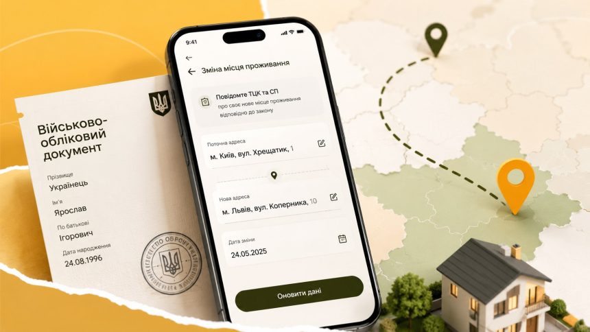 Зміна місця проживання військовозобов’язаного у 2026 році: як оновити адресу в «Резерв+», коли потрібен ТЦК, який строк діє після переїзду та які передбачені штрафи.
