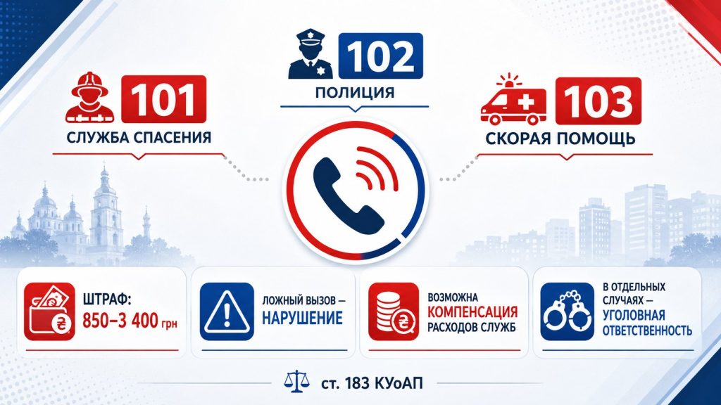 Штраф до 3400 грн або до 8 років в’язниці: що загрожує за неправдивий виклик екстрених служб