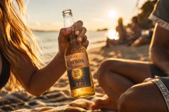 Corona запустила кампанію Sun Shadows у ПАР: силует пляшки виникає на міських вулицях лише на кілька хвилин під час заходу сонця. Як створили рекламу без CGI — дивіться деталі.