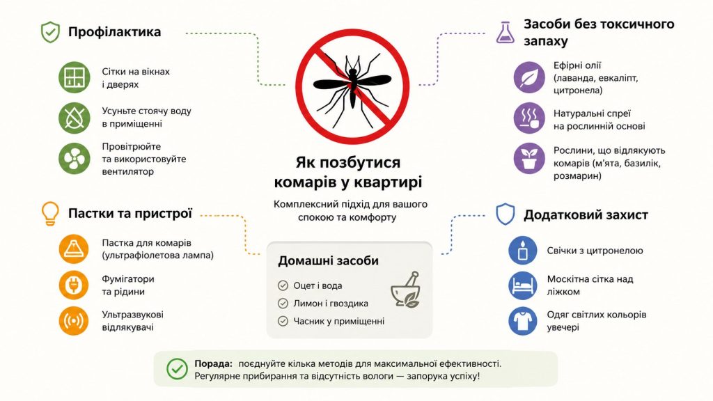 Як позбутися комарів у квартирі: сітки, пастки, фумігатори та домашні засоби