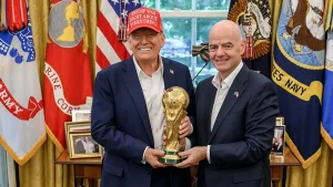 Трамп відвідає фінал ЧС-2026 Іспанія — Аргентина у Нью-Джерсі та разом із Джанні Інфантіно вручить Кубок світу переможцю. Час матчу за Києвом, гості, політичний контекст і посилена безпека арени США.