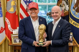 Трамп відвідає фінал ЧС-2026 Іспанія — Аргентина у Нью-Джерсі та разом із Джанні Інфантіно вручить Кубок світу переможцю. Час матчу за Києвом, гості, політичний контекст і посилена безпека арени США.