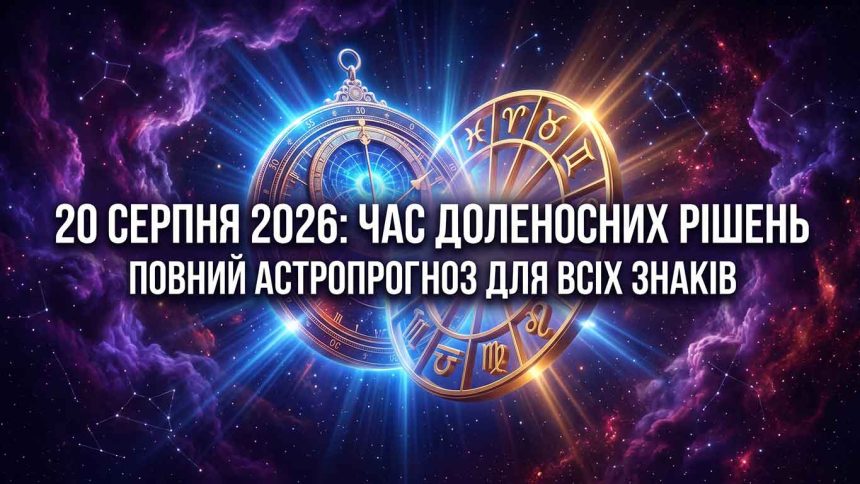 Гороскоп на 20 серпня 2026 року: день стратегічних проривів, фінансової пильності та доленосних рішень для кожного знака зодіаку