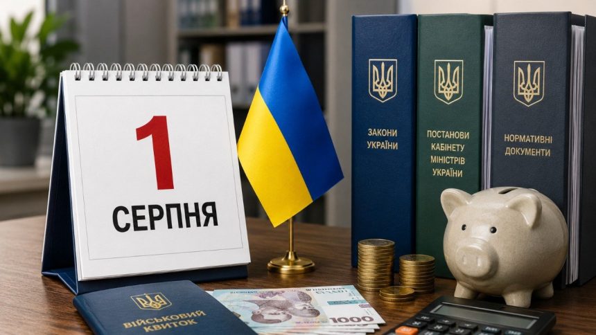 Що зміниться в Україні з 1 серпня 2026 року: продовження воєнного стану і мобілізації, виплати ветеранам, 5000 грн першокласникам, тарифи Укрзалізниці та правила Резерв+.