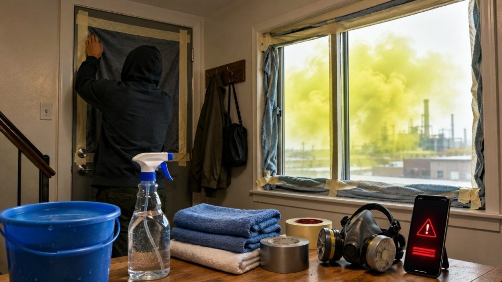 Як діяти при витоку аміаку після удару, якщо в повітрі з’явився різкий запах