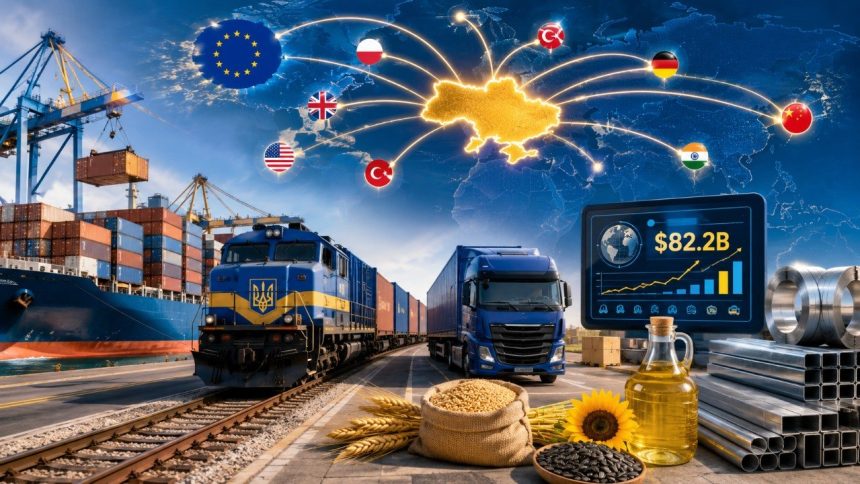 Товарообіг України за січень–липень 2026 року сягнув $82,2 млрд: імпорт — $58,1 млрд, експорт — $24,1 млрд. Держмитслужба назвала головних партнерів та ключові групи товарів і обсяги митних платежів.
