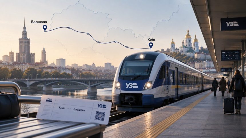 Потяг Київ — Варшава №67/68 у 2026 році: офіційний графік Укрзалізниці, продаж квитків за 20 днів, Дія.Підпис, вагони RIC та перевірка актуального часу перед поїздкою.