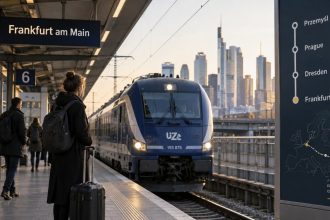Як доїхати потягом з України до Франкфурта у 2026 році: пересадка в Перемишлі, актуальний розклад Leo Express через Прагу й Дрезден, час у дорозі, ціни та купівля квитків онлайн.