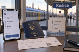 Кременчук — Кошице поїздом у 2026 році: маршрут через Мукачево, розклад №132 і R 965, час пересадки, ціни квитків, де купити онлайн та що врахувати перед поїздкою до Словаччини.