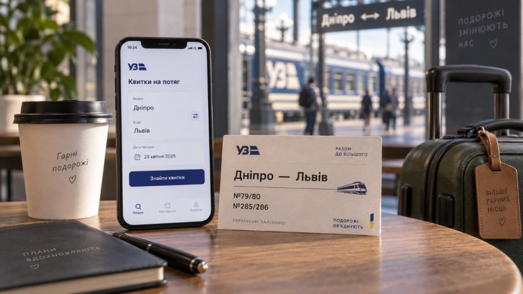 Дніпро — Львів потягом у 2026 році: рейси №79/80 і №285/286, квитки та ціни